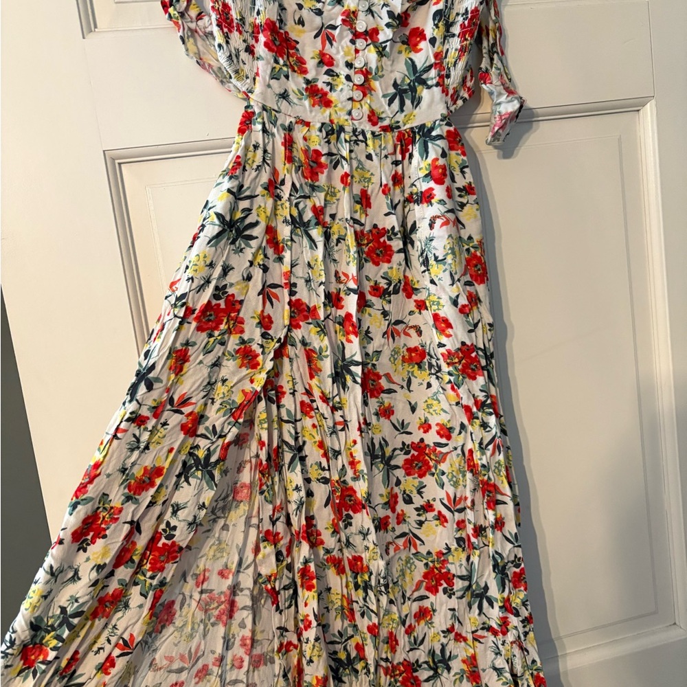 Lush Red and Green Maxi Dress